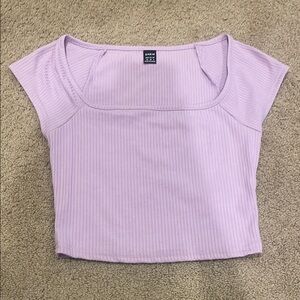 Lavender Ribbed Crop Top